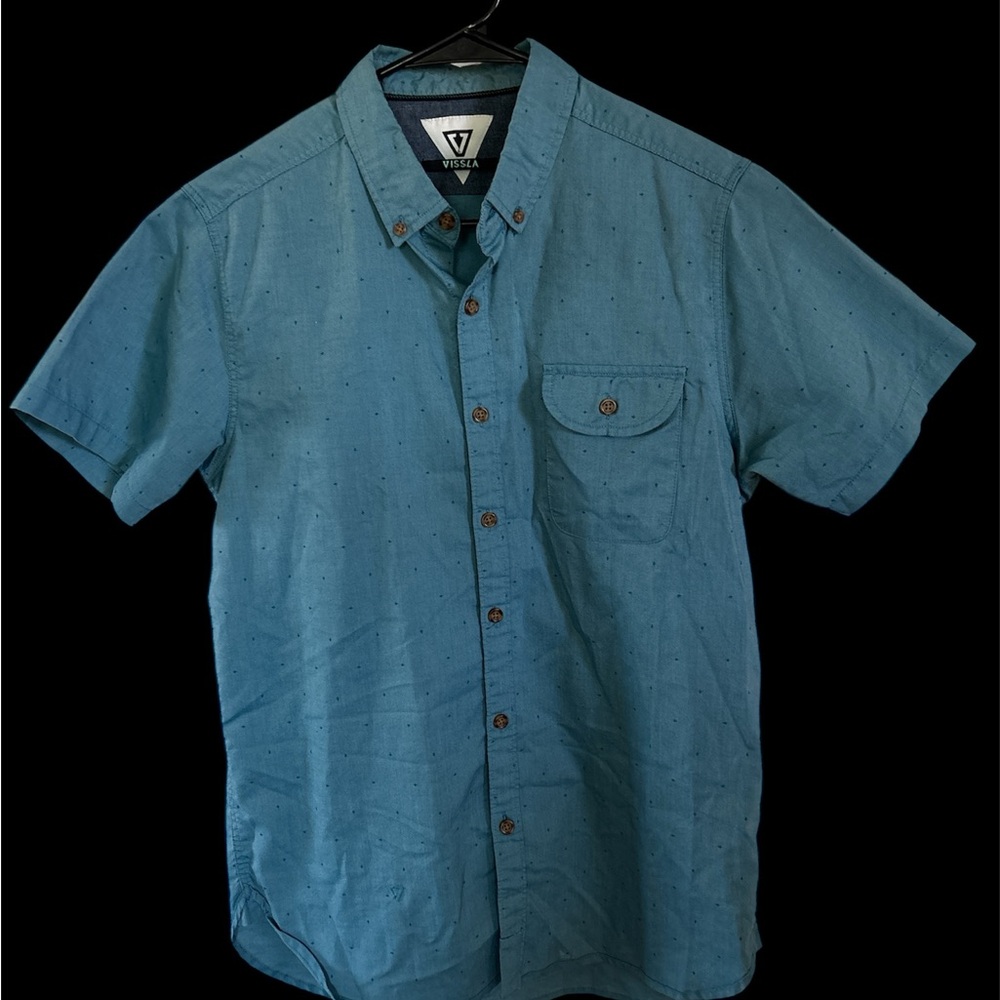 🐶VISSLA Teal Short Sleeve Button Down Shirt